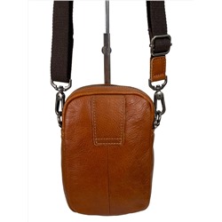 Сумка мужская поясная из натуральной кожи, цвет коричневый