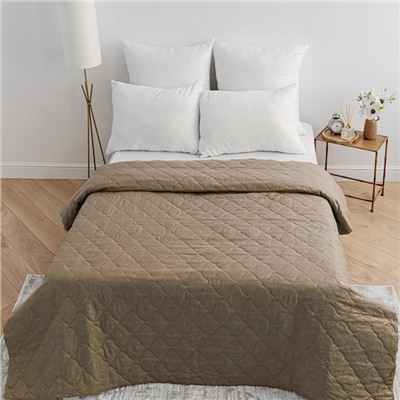 Покрывало 215×240 см, бежевый, синтепон 100 г/м, микрофибра 80 г/м, 100% полиэстер