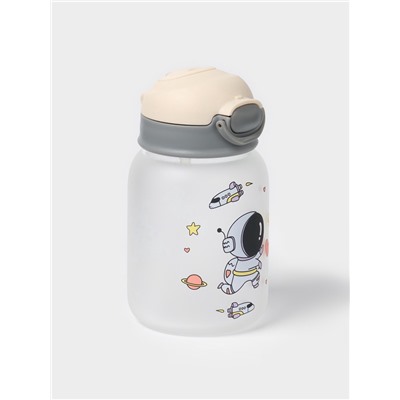 Бутылка для воды «Космонавты», 450 мл, 8.2×15 см, МИКС, матовое стекло