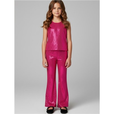 Комплект трикотажный для девочек: топ, брюки (легинсы)