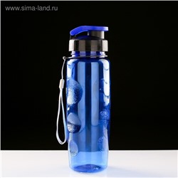 Бутылка для воды спортивная, 650 мл, 23×7 см, синяя
