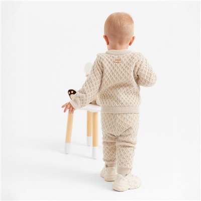 Брюки детские вязаные MINAKU: Knitwear collection, рост 80-86 см, бежевые