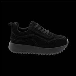 Кроссовки из натуральной кожи ZJ005-1 черные