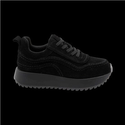 Кроссовки из натуральной кожи ZJ005-1 черные