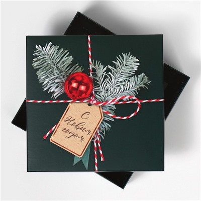 Коробка новогодняя складная «Новогодняя посылка», 17×17×7 см, Новый год