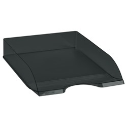 Лоток для бумаг горизонтальный ДЕЛЬТА тонированный черный ЛТГ-30464 Стамм