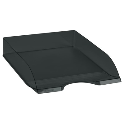 Лоток для бумаг горизонтальный ДЕЛЬТА тонированный черный ЛТГ-30464 Стамм