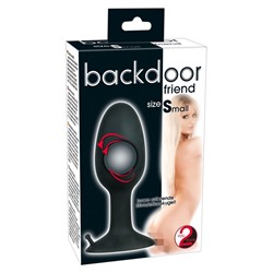 Полая анальная пробка с шариком Small Silicone Plug - 8 см.