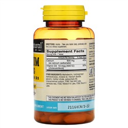 Mason Natural, Calcium Plus Vitamin D3, 600 mg, 100 Tablets