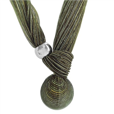 Кулон с текстилем и большой бусиной