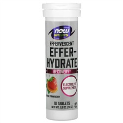 Now Foods, Sports, Effer-Hydrate, Orange Strawberry, 10 Tablets, 1.8 oz (51 g)
