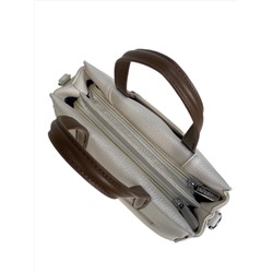 Женская сумка из искусственной кожи, цвет молочный с шоколадом