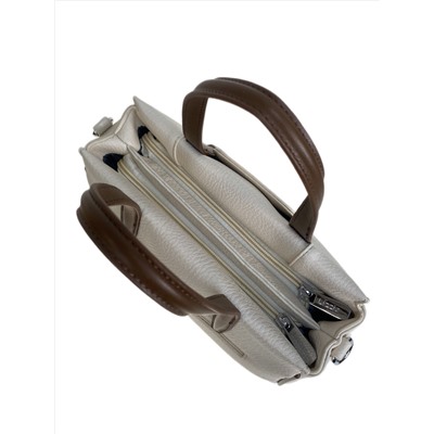 Женская сумка из искусственной кожи, цвет молочный с шоколадом