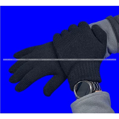 Перчатки мужские зимние толстые двойные ЧЕРНЫЕ арт. А-8