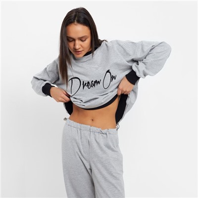 Костюм женский (свитшот, брюки) MINAKU: Casual Collection, размер 42, серый