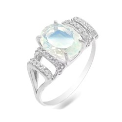 Кольцо из серебра лунный камень, СПН32