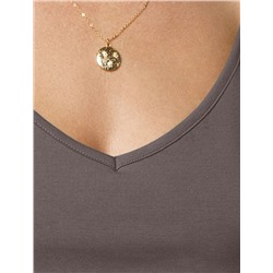 Топ с V-вырезом на регулируемых бретелях эластичный из премиального хлопка