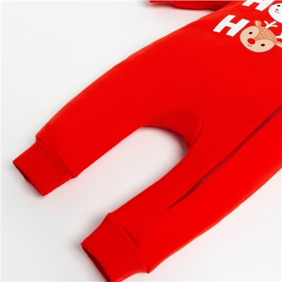 Комбинезон детский с капюшоном «Крошка Я. Новогодние зверята», рост 68-74 см, красный