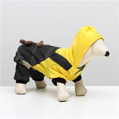 Комбинезон «Мишка», размер XL, ДС 40 см, ОШ 40 см, ОГ 50 см, жёлтый, чёрный