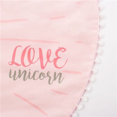 Одеяло-плед "Крошка Я" Единорог 90х90 см, велюр, 100% пэ, синтепон 100г/м2