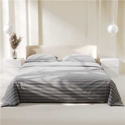 Постельное бельё 1.5-спальное «Этель» Gray stripes, поплин