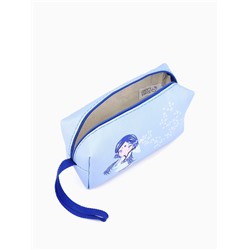 Косметичка-футляр маленькая, с ручкой, для косметики, лекарств, прокладок, голубая