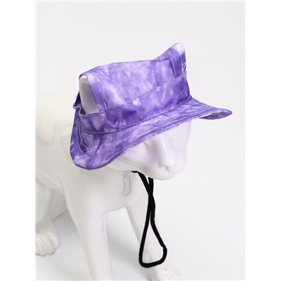 Панама для собак и кошек, размер S, ОГ - 23 см, вес 2-7 кг, фиолетовая