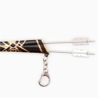 Макет оружия «Сувенирный лук Геншин», подвесной, брелок, 26 см, чёрный