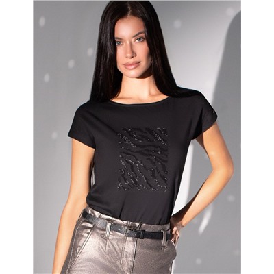 Нарядная футболка с принтом пайетками