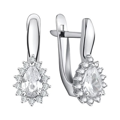 Серьги из серебра куб.циркон., Л-29084