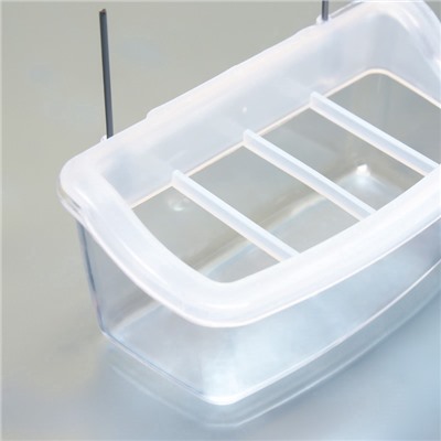 Кормушка для птиц внутренняя прозрачная с разделителем 11.7×5.5×6.3 см