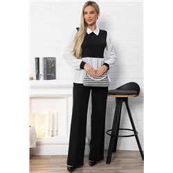 Блуза Жозетта (черно-белая) Б14839-3М