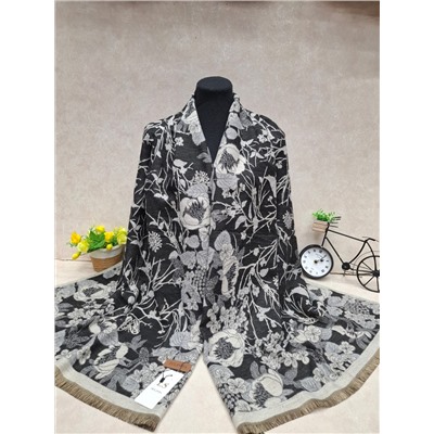 Мягкий двухсторонний палантин из кашемира мультицвет