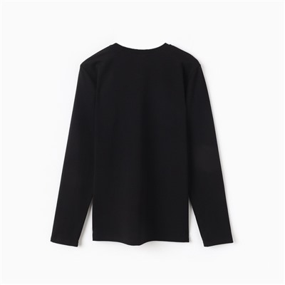 Лонгслив мужской MINAKU: Basic line MAN, размер 46, чёрный