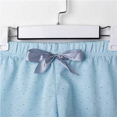 Пижама женская (шорты, топ) KAFTAN «Горошек», размер 48-50, голубая