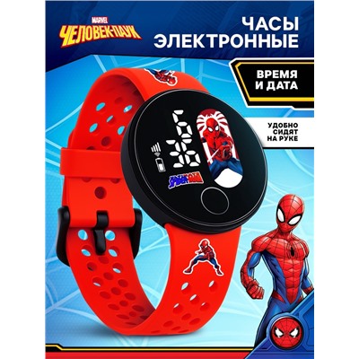 Часы детские электронные Marvel «Человек-паук», на батарейках