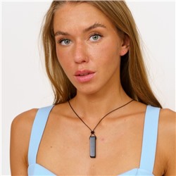 Подвеска на шнурке из натурального камня Обсидиан, 1023, арт.218.209