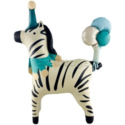 Шар 3D (43''/109 см) Фигура, Цирк, Зебра в колпачке, 1 шт. в уп.