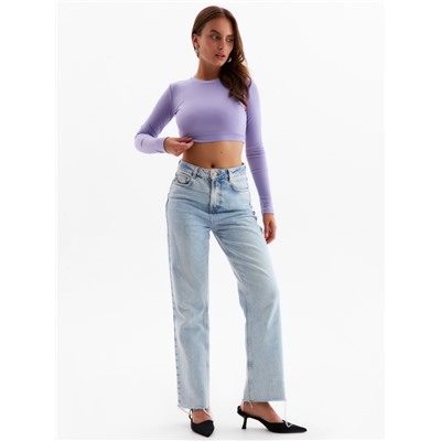 Лонгслив женский MINAKU: Casual Collection, сиреневый, размер 44