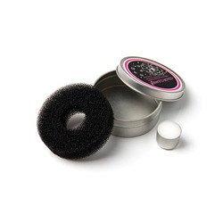 Губка для сухой чистки кистей для макияжа в металлической баночке