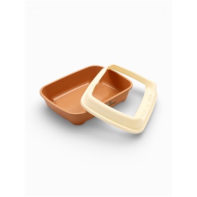 Туалет, 36×28×14 см, с боковым входом, бортами и совком, коричневый