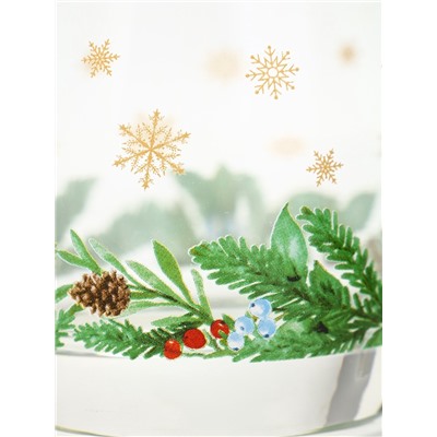 Стакан новогодний «Зимний букет», 310 мл, золотая деколь