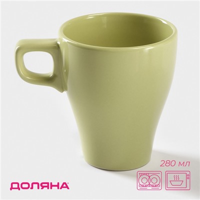 Кружка Доляна Coffee break, 280 мл, керамика, зелёная