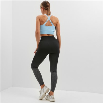 Легинсы спортивные женские MINAKU: SPORTLY, чёрные, размер 46-48