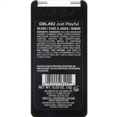 L.A. Girl, Румяна Just Blushing, оттенок «Игривый», 7 г