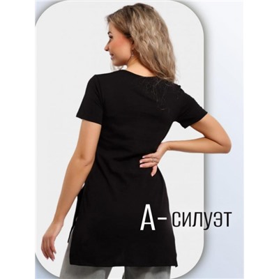 Футболка-туника Княгиня (Черный)