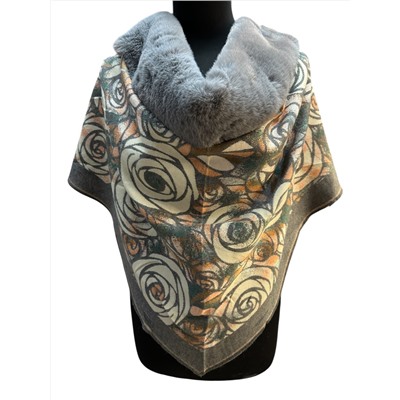 Платок-накидка с мехом