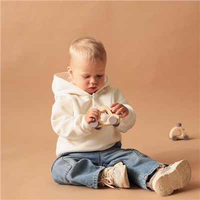 Толстовка детская «Крошка Я» Blueberry, рост 74-80 см, молочная