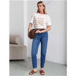 Джинсы дудочки из эластичного плотного денима