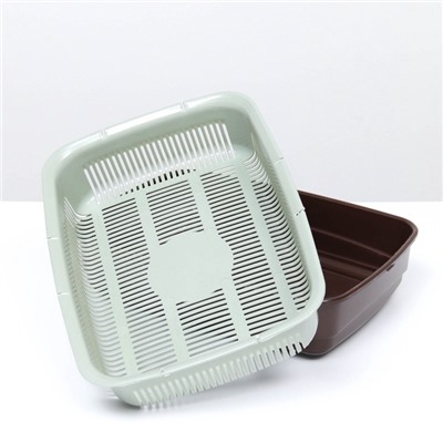 Лоток большой с сеткой Atlantis «Стандарт», 42×31×10 см, шоколад